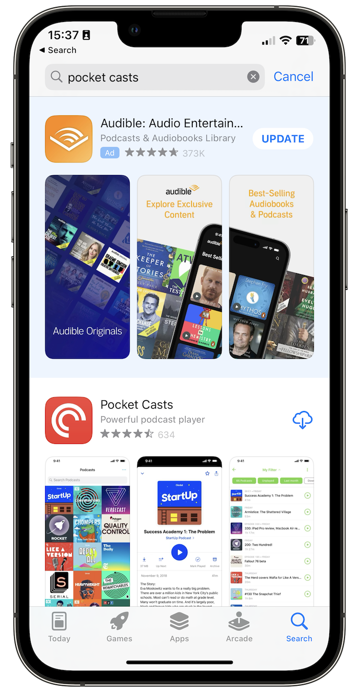 Apple shows App Store ads for apps already installed on the device.
